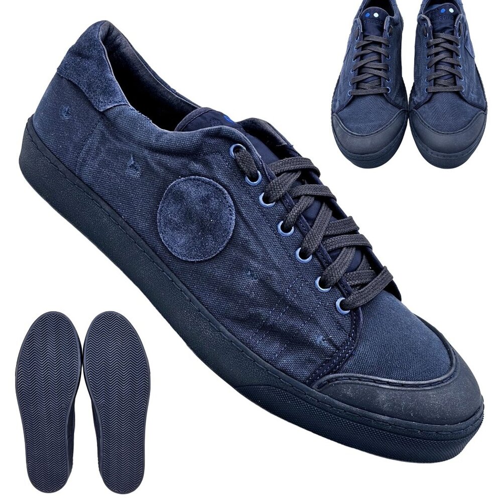 NEW Blue Scarpa Italy Mens 15 Navy Blue Casual Shoes Italian Low Sneakers Tennis